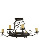  151537 - 38"L Handforged Oval 6 LT W/Downlights Chandelier Hardware