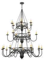  155775 - 60"W Polonella 24 LT Three Tier Chandelier