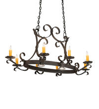  204941 - 51" Long Handforged Oval 8 Light Chandelier