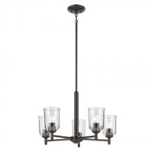  43671OZCLR - Shailene 15.25" 5-Light Chandelier with Clear Glass in Olde Bronze