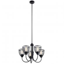  52269BK - Voclain 17.5" 5 Light Chandelier with Mesh Shade in Black