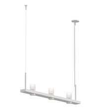  20QWL04C - 4' Linear LED Pendant with Etched Cylinder Uplight Trim