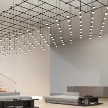  SLS1141 - 8' Square Gridscape w/ Monoline Domed Ball Pendants