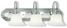  1003-95 - 3 Light BN w/ CH Insert Bath Light