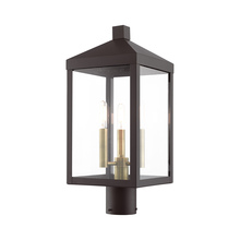  20592-07 - 3 Lt Bronze Outdoor Post Top Lantern