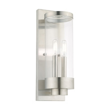  20722-91 - 2 Lt Brushed Nickel Outdoor Wall Lantern