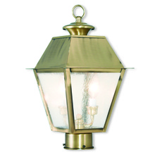  2166-01 - 2 Light Antique Brass Post-Top Lantern