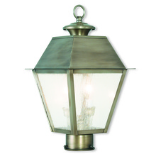  2166-29 - 2 Light Vintage Pewter Post-Top Lantern