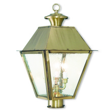  2169-01 - 3 Light Antique Brass Post-Top Lantern