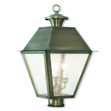  2169-29 - 3 Light Vintage Pewter Post-Top Lantern