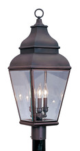  2594-07 - 3 Light Bronze Outdoor Post Lantern