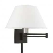  40039-04 - 1 Light Black with Brushed Nickel Accent Swing Arm Wall Lamp