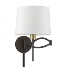  40044-07 - 1 Light Bronze with Antique Brass Accent Swing Arm Wall Lamp