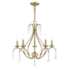  40845-01 - 5 Lt Antique Brass Chandelier