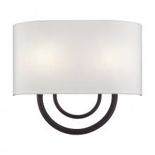  42892-07 - 2 Light Bronze ADA Sconce with Hand Crafted Off-White Fabric Shade