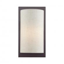  45230-92 - 1 Light English Bronze ADA Sconce with Hand Crafted Oatmeal Fabric Shade