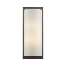  45231-92 - 1 Light English Bronze Large ADA Sconce with Hand Crafted Oatmeal Fabric Shade