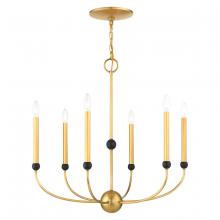  46316-08 - 6 Lt Natural Brass Chandelier