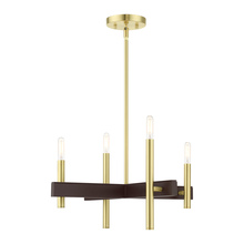  49344-12 - 4 Lt Satin Brass  Chandelier