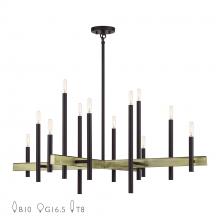  49349-07 - 12 Light Bronze Extra Large Foyer Chandelier with Antique Brass Accents