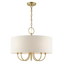  49805-01 - 5 Lt Antique Brass Pendant Chandelier