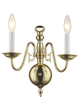  5002-02 - 2 Light Polished Brass Wall Sconce