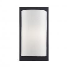  50860-04 - 1 Light Black ADA Sconce with Hand Crafted Off-White Fabric Shade