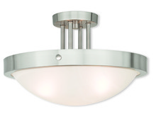  73956-91 - 3 Light Brushed Nickel Ceiling Mount