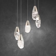  BPD20205O-PN - Martini 5 Light LED 3000K/3500K/4000K 120V-277V Chandelier in Polished Nickel with Clear Optic Cry