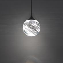  BPD40206-BK - Quest 1 Light LED 3000K/3500K/4000K 120V-277V Mini Pendant in Black with Optic Haze Quartz