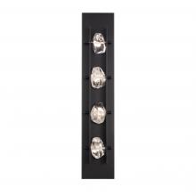  BWSW10328-BK - Strata 28in LED 3000K/3500K/4000K 120V-277V Outdoor Wall Sconce in Black with Optic Haze Quartz