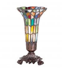  10225 - 8" High Stained Glass Pond Lily Victorian Accent Lamp