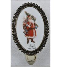  107257 - 3.5"W Christmas Comin to Town Fused Oval Night Light