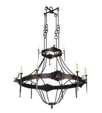  112053 - 72"W Stag 12 LT Two Tier Chandelier