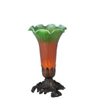  11235 - 8"H Amber/Green Pond Lily Accent Lamp