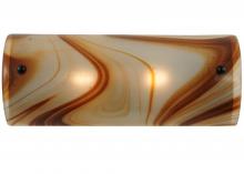  113008 - 18"W Half Cylinder Cognac Swirl Wall Sconce