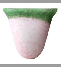  11904 - 10.5"W PINK/GREEN PATE-DE-VERRE BELL SHADE