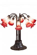  12301 - 22"H Pink/White Pond Lily 10 LT Table Lamp