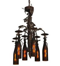  134136 - 20"W Tuscan Vineyard 6 Wine Bottle Chandelier