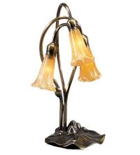  13636 - 16" High Amber Pond Lily 3 Light Accent Lamp