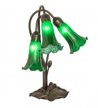 136434 - 16" High Green Tiffany Pond Lily 3 Light Accent Lamp