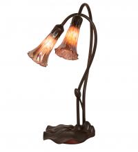  14099 - 16" High Purple Iridescent Pond Lily 2 Light Accent Lamp