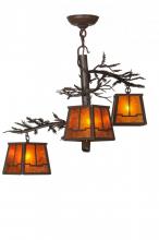  146816 - 28"W Pine Branch Valley View 3 LT Chandelier