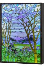  151565 - 30"W Tiffany Magnolia & Iris Stained Glass Lighted Window