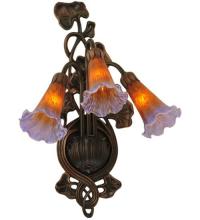  17205 - 10.5"W Amber/Purple Pond Lily 3 LT Wall Sconce