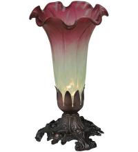  185087 - 8" High Seafoam/Cranberry Pond Lily Victorian Mini Lamp