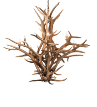 Meyda Green 200435 - 59" Wide Antlers Elk 8 Light Chandelier