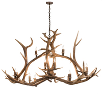  200466 - 70" Long Antlers Elk 10 Light Oblong Chandelier