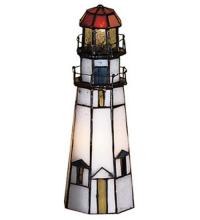  20536 - 9"H The Lighthouse on Marble Head Accent Lamp