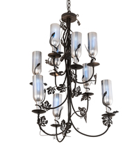 Meyda Green 212975 - 34" Wide Tuscan Vineyard 9 Light Wine Bottle Chandelier